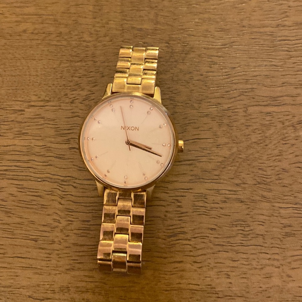 Rose gold Nixon watch